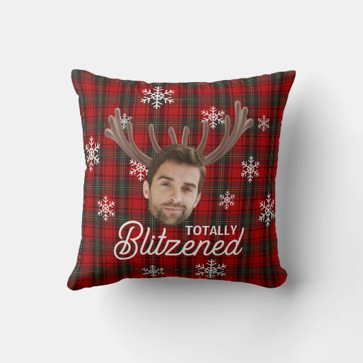 Funny Photo Face Blitzened Christmas Custom Gift クッション (裏面)