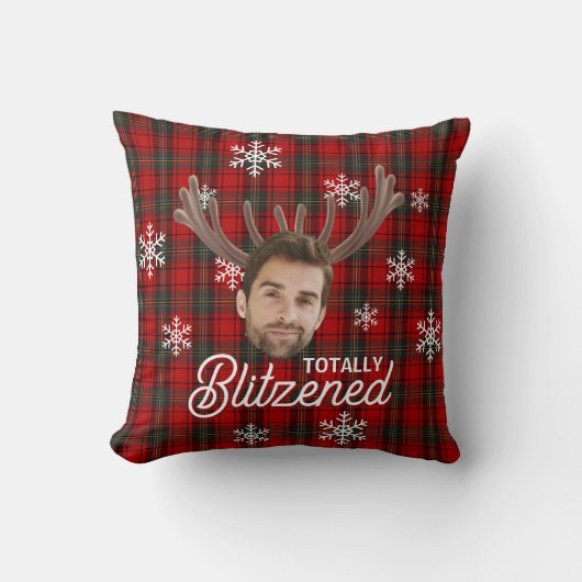 Funny Photo Face Blitzened Christmas Custom Gift クッション (正面)