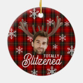 Funny Photo Face Blitzened Christmas Custom Gift セラミックオーナメント (裏面)