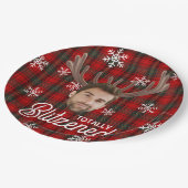 Funny Photo Face Blitzened Christmas Custom Gift ペーパープレート (アングル)