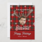 Funny Photo Face Blitzened Sarcastic Christmas シーズンカード (正面)