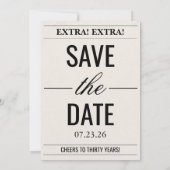 Funny Photo Newspaper 40th Birthday 招待状 (裏面)