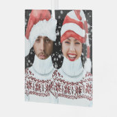 Funny Photo Personalized Christmas ガラスオーナメント (正面左)
