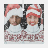 Funny Photo Personalized Christmas ガラスオーナメント (正面)