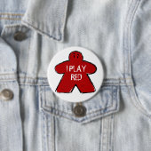 Funny Phrase Grunge Red Meeple Board Gamer  缶バッジ (インサイチュ)