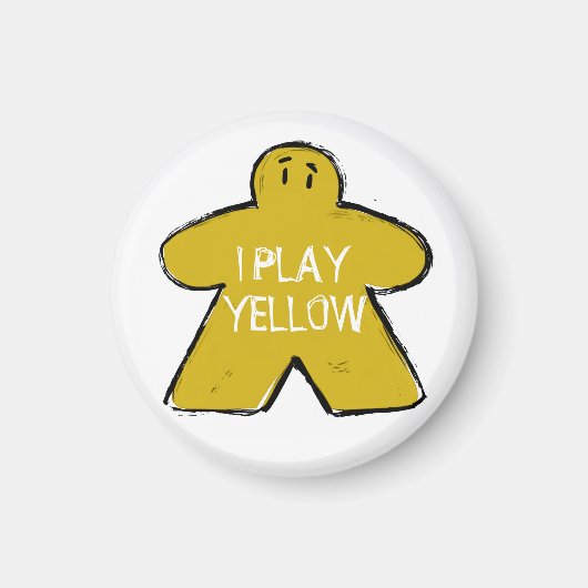 Funny Phrase Grunge Yellow Meeple Board Gamer  マグネット (正面)