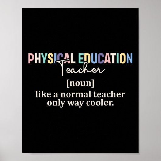 Funny Physical Education Teacher Definition Back T ポスター (正面)