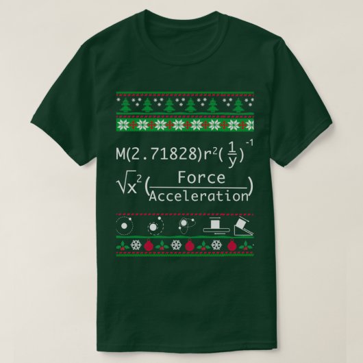 Funny Physics Christmas Sweater Merry Xmas in Phys Tシャツ (デザイン正面)