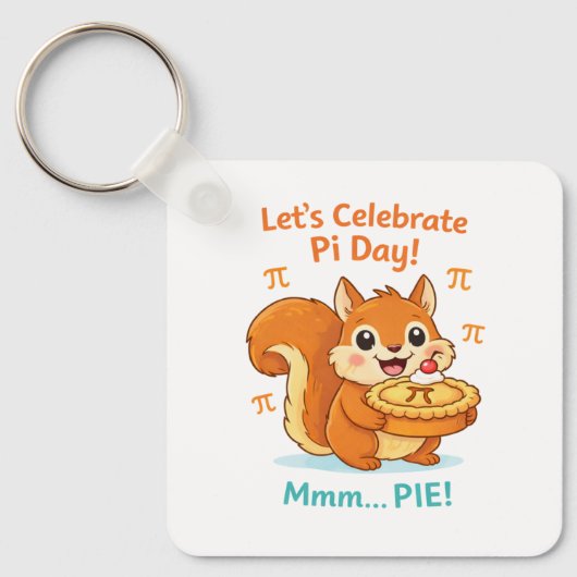 Funny Pi Day Animal with Pie – Math Lover Gift キーホルダー (正面)