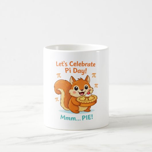 Funny Pi Day Animal with Pie – Math Lover Gift コーヒーマグカップ (中央)