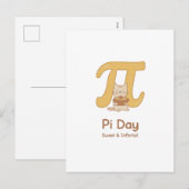 Funny Pi Day Animal with Pie – Math Lover Gift シーズンポストカード (正面/裏面)