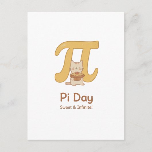 Funny Pi Day Animal with Pie – Math Lover Gift シーズンポストカード (正面)