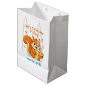 Funny Pi Day Animal with Pie – Math Lover Gift ミディアムペーパーバッグ (正面アングル)