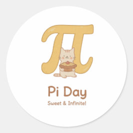 Funny Pi Day Animal with Pie – Math Lover Gift ラウンドシール
