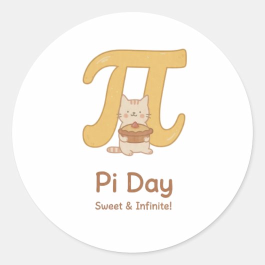 Funny Pi Day Animal with Pie – Math Lover Gift ラウンドシール (正面)