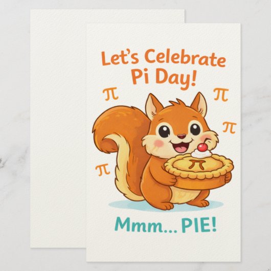 Funny Pi Day Animal with Pie – Math Lover Gift 便箋 (正面/裏面)