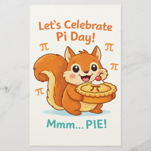 Funny Pi Day Animal with Pie – Math Lover Gift 便箋 (正面)