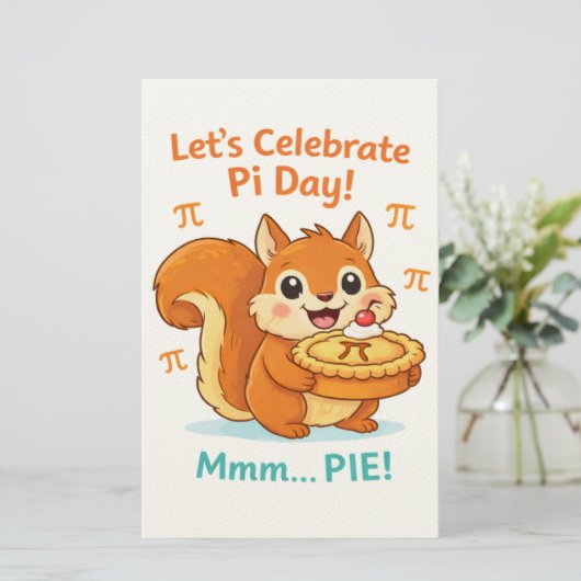 Funny Pi Day Animal with Pie – Math Lover Gift 便箋 (スタンド正面)