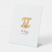 Funny Pi Day Animal with Pie – Math Lover Gift 台座サイン (正面)