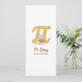 Funny Pi Day Animal with Pie – Math Lover Gift 招待状 (スタンド正面)