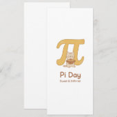 Funny Pi Day Animal with Pie – Math Lover Gift 招待状 (正面/裏面)