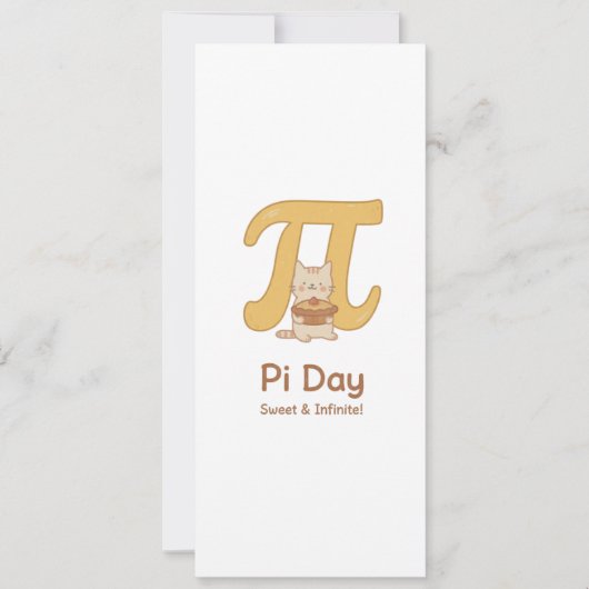 Funny Pi Day Animal with Pie – Math Lover Gift 招待状 (正面)