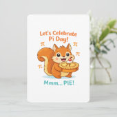 Funny Pi Day Animal with Pie – Math Lover Gift 招待状 (スタンド正面)