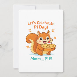 Funny Pi Day Animal with Pie – Math Lover Gift 招待状