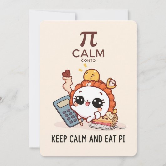 Funny Pi Day Cute Pie Cartoon Design シーズンカード (正面)
