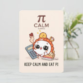 Funny Pi Day Cute Pie Cartoon Design シーズンカード (スタンド正面)
