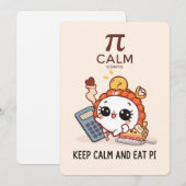 Funny Pi Day Cute Pie Cartoon Design シーズンカード (正面/裏面)