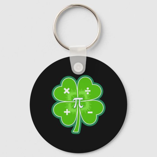 Funny Pi Day Math Patricks Day Luck Shamrock Green キーホルダー (正面)