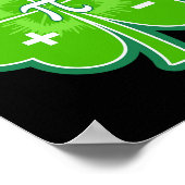 Funny Pi Day Math Patricks Day Luck Shamrock Green ポスター (角)