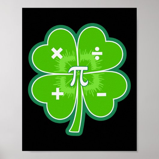 Funny Pi Day Math Patricks Day Luck Shamrock Green ポスター (正面)