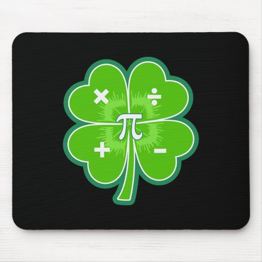 Funny Pi Day Math Patricks Day Luck Shamrock Green マウスパッド (正面)