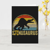 Funny Pi Day Pun - Spinosaurus Dinosaur Math Teach カード (黄色い花)