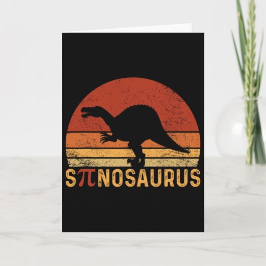 Funny Pi Day Pun Spinosaurus Dinosaur Math Teacher カード (正面)