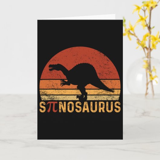 Funny Pi Day Pun Spinosaurus Dinosaur Math Teacher カード (黄色い花)