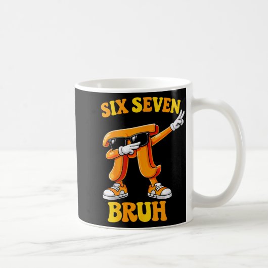 Funny Pi Day Six Seven Bruh 6 7 Math Meme Kids Boy コーヒーマグカップ (右)