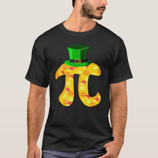 Funny Pi Leprechaun Hat With Pi Pizza For Pi Day Tシャツ (正面)