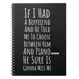 Funny Pianist Gifts For Women Piano Player Lover ノートブック
