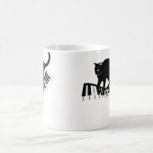 Funny Piano Keys Gift Men Women Cute Cat On Piano  コーヒーマグカップ (中央)