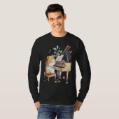 Funny Piano Music Cat Men Women Kids Cat Piano Lov Tシャツ (正面フル)