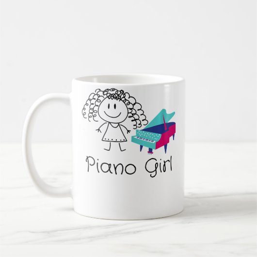 Funny Piano Player Tee For Women Girls Music Piano コーヒーマグカップ (左)