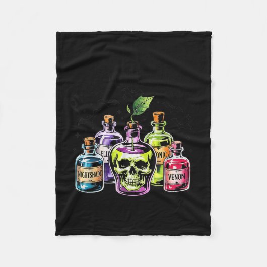 Funny Pick Your Poison Apple Halloween Gothic Prin フリースブランケット (正面)