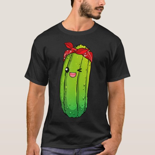 Funny Pickle Art For Boys Girls Kids Cucumber Pick Tシャツ (正面)