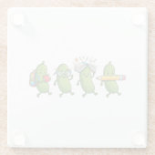 Funny Pickle Back to School Teacher Student Women ガラスコースター (裏面)