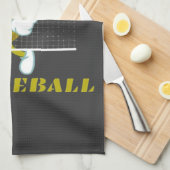 Funny Pickle Playing Pickleball  キッチンタオル (四つ折り)