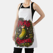 Funny Pickle Queen Kitchen Apron - Cute Pickle Lov エプロン (インサイチュ)
