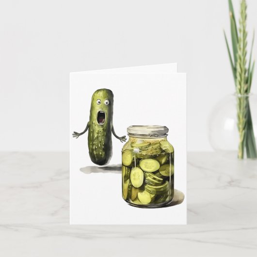 Funny Pickle Surprise A Cucumber And A Jar Of Slic カード (正面)
